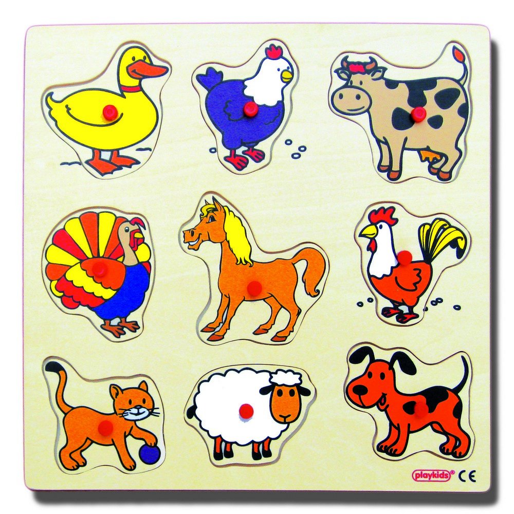 20125Playkids Evcil Hayvanlar 30x30cm Ahşap Yapboz